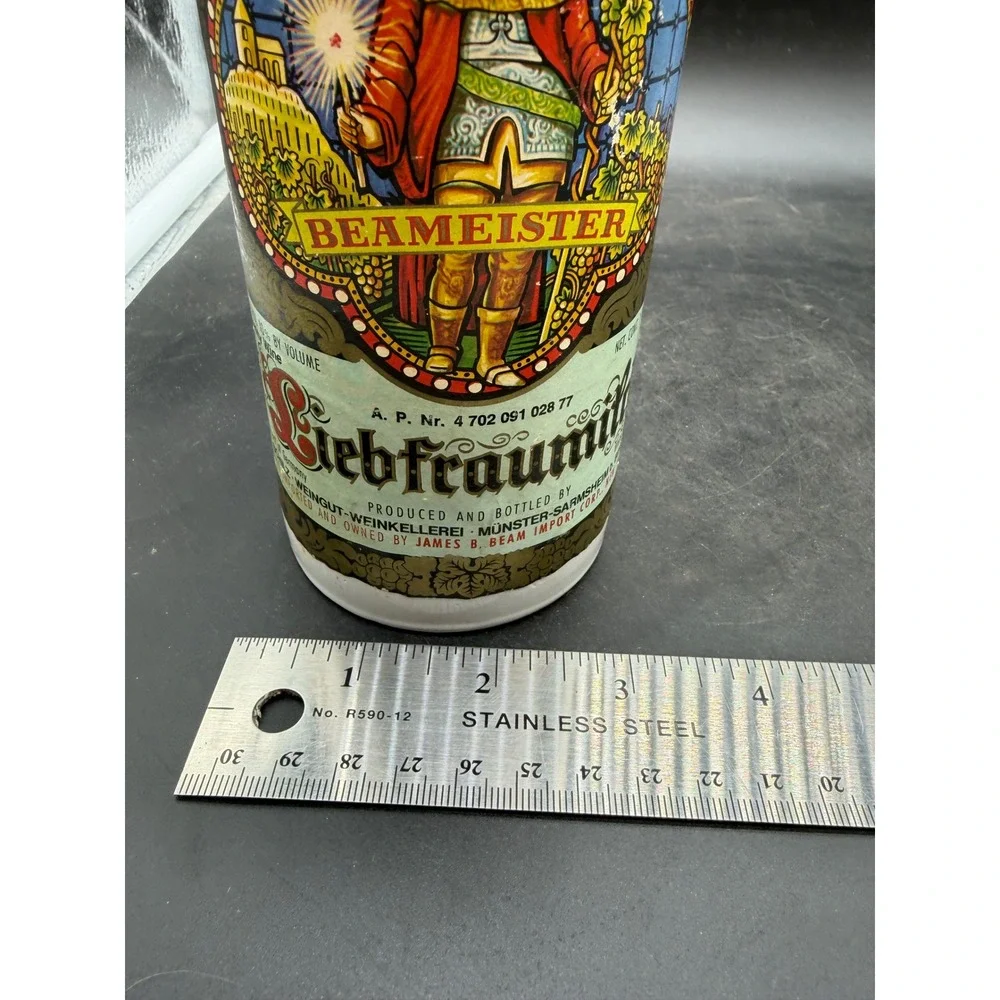 Vintage 1975 Beameister Liebfraumilch Ceramic Wine Bottle Germany 11.5 Inch
